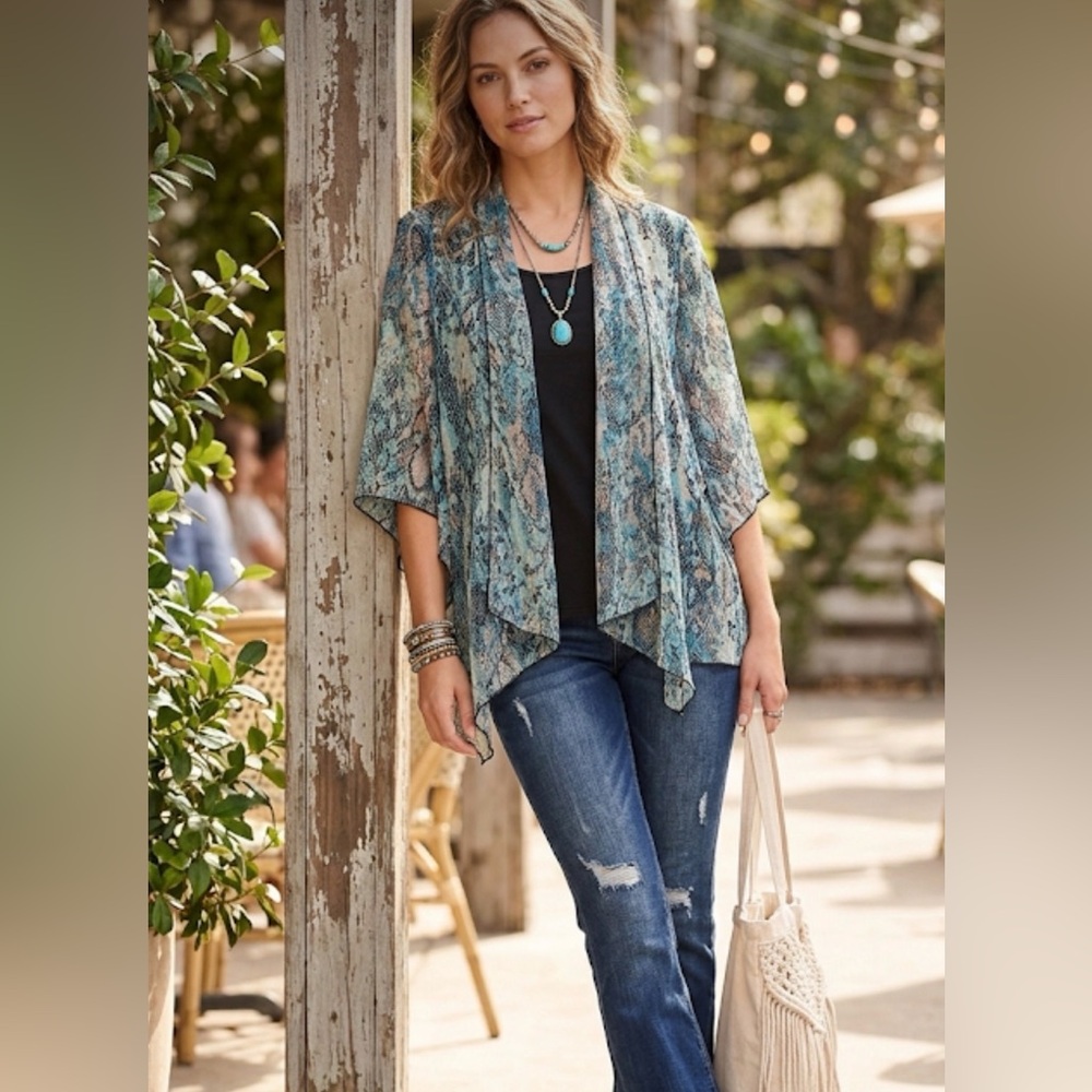 Sara michelle‎ colorfull lace print size M formal
Snake print